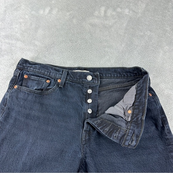 Levi's Big E Wedgie Straight Women's Jeans 35x26 Black Denim - Picture 6 of 12